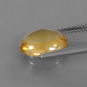 3.02克拉天然黄色黄水晶，椭圆形切割，11.1×9毫米，透明