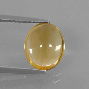 2.77克拉天然黄色黄水晶，椭圆形切割，10.9×9.1毫米，透明