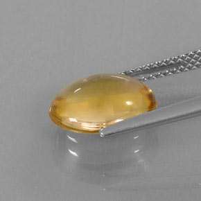 2.77克拉天然黄色黄水晶，椭圆形切割，10.9×9.1毫米，透明