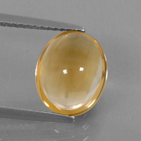 3.28克拉天然黄色黄水晶，椭圆形切割，11×9毫米，透明