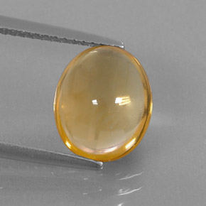 2.76克拉天然黄金色黄水晶，椭圆形切割，10.8×9毫米，透明