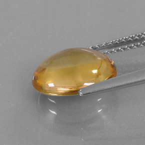 2.76克拉天然黄金色黄水晶，椭圆形切割，10.8×9毫米，透明