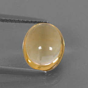 2.26克拉天然黄色黄水晶，椭圆形切割，10.4×8.5毫米，透明