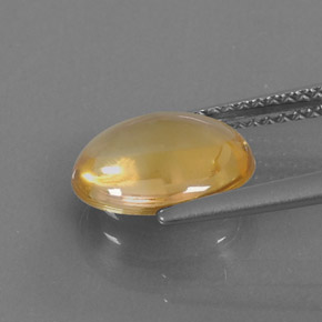 2.26克拉天然黄色黄水晶，椭圆形切割，10.4×8.5毫米，透明