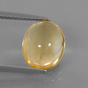 3.01克拉天然黄金色黄水晶，椭圆形切割，11×9毫米，透明