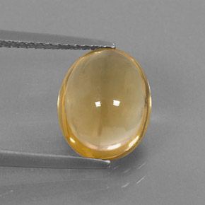 2.87克拉天然黄金色黄水晶，椭圆形切割，11×9毫米，透明