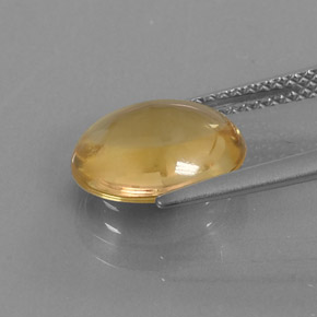2.87克拉天然黄金色黄水晶，椭圆形切割，11×9毫米，透明