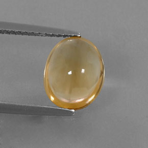 2.22克拉天然黄色黄水晶，椭圆形切割，9.8×7.8毫米，透明
