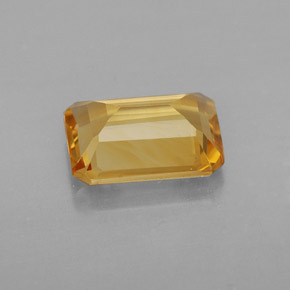 1.69克拉天然黄色黄水晶，祖母绿式切割，9×7毫米，VS