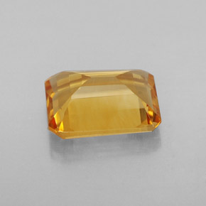 1.97克拉天然黄色黄水晶，祖母绿式切割，9×6.9毫米，VVS-VS