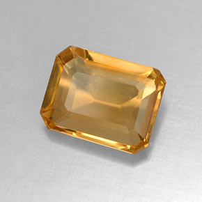 1.84克拉天然黄色黄水晶，祖母绿式切割，9×6.9毫米，VVS-VS