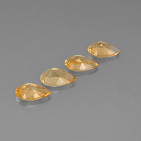 天然黄色黄水晶，梨形，7.9×5.1毫米，VVS