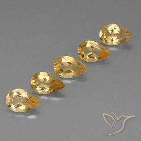 3.25ctw 天然 金色 黄水晶, 梨形, VVS-VS