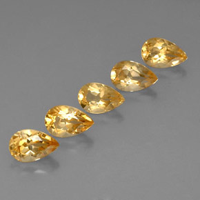 4.14天然黄色黄水晶，梨形，7.8×5.1毫米，VVS