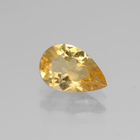 0.69克拉天然黄色黄水晶，梨形，7.8×5.1毫米，VVS