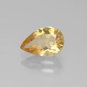 0.69克拉天然黄色黄水晶，梨形，7.8×5.1毫米，VVS
