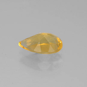 0.65克拉天然黄色黄水晶，梨形，7.6×5毫米，VVS