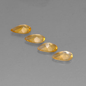 天然黄色黄水晶，梨形，7.9×5.1毫米，VVS-VS