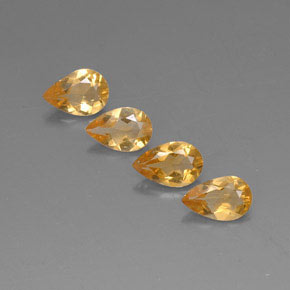 天然黄色黄水晶，梨形，7.8×5.1毫米，VVS-VS