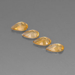 天然黄色黄水晶，梨形，7.8×5.1毫米，VVS-VS