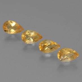2.85天然金色黄水晶，梨形，7.7×5毫米，VVS