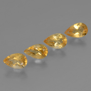2.85天然金色黄水晶，梨形，7.7×5毫米，VVS