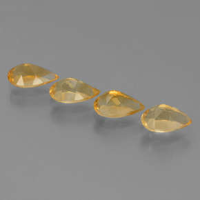 2.85天然金色黄水晶，梨形，7.7×5毫米，VVS
