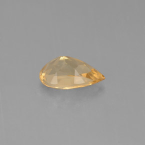 0.69克拉天然黄色黄水晶，梨形，7.7×5毫米，VVS