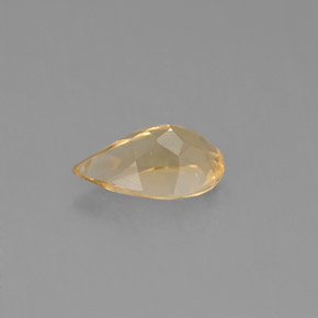 0.74克拉天然黄色黄水晶，梨形，8×5.2毫米，VVS-VS