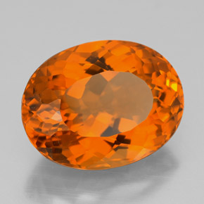 8.38克拉天然橙色黄水晶，椭圆形切割，15×11.6毫米，VVS