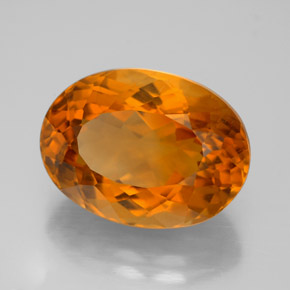 9.35克拉天然橙色黄水晶，椭圆形切割，15.5×11.4毫米，IF