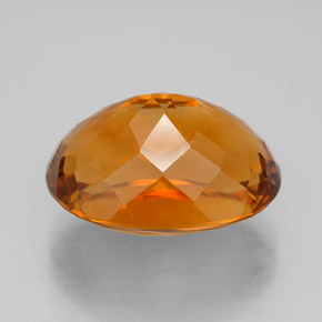 9.35克拉天然橙色黄水晶，椭圆形切割，15.5×11.4毫米，IF