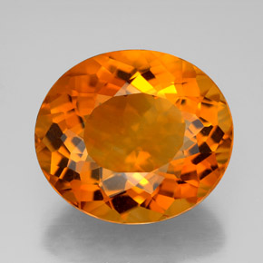 10.26克拉天然橙色黄水晶，椭圆形切割，15.9×14毫米，IF