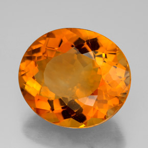 10.26克拉天然橙色黄水晶，椭圆形切割，15.9×14毫米，IF