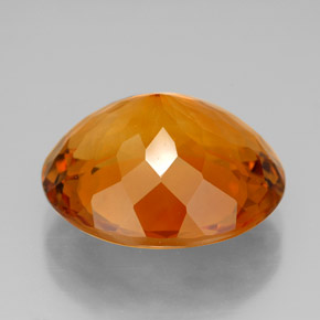 10.26克拉天然橙色黄水晶，椭圆形切割，15.9×14毫米，IF