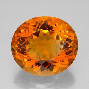 11.01克拉天然橙色黄水晶，椭圆形切割，15.7×14毫米，IF
