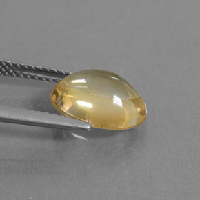 3.21克拉天然黄金色黄水晶，椭圆形切割，11×9毫米，透明