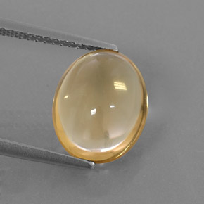 3.55克拉天然黄色黄水晶，椭圆形切割，11.9×9.7毫米，透明
