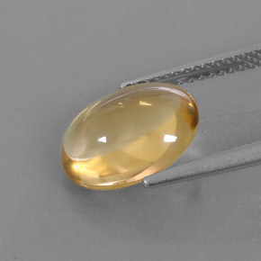 3.55克拉天然黄色黄水晶，椭圆形切割，11.9×9.7毫米，透明
