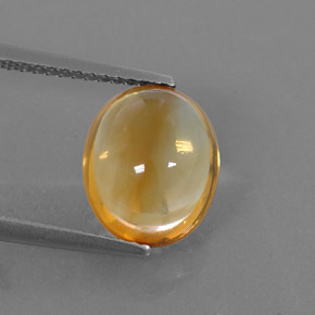 2.94克拉天然黄金色黄水晶，椭圆形切割，10.9×9毫米，透明