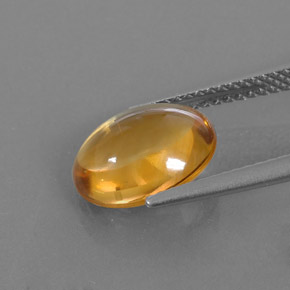 2.94克拉天然黄金色黄水晶，椭圆形切割，10.9×9毫米，透明