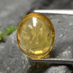2.55克拉天然黄色黄水晶，椭圆形切割，10.6×8.8毫米，透明