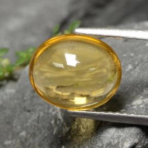 2.55克拉天然黄色黄水晶，椭圆形切割，10.6×8.8毫米，透明