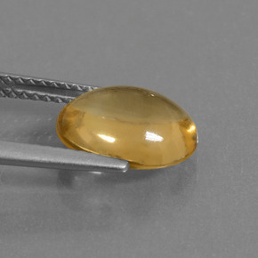 2.65克拉天然黄金色黄水晶，椭圆形切割，10.6×8.6毫米，透明
