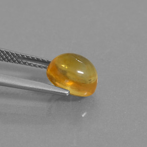 2.48克拉天然黄金色黄水晶，椭圆形切割，8.5×7毫米，透明