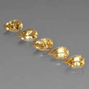 4.35天然黄色黄水晶，梨形，8.1×5.1毫米，VVS-VS