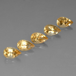 4.35天然黄色黄水晶，梨形，8.1×5.1毫米，VVS-VS