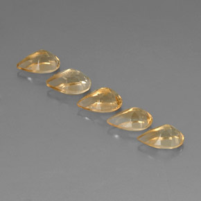 4.35天然黄色黄水晶，梨形，8.1×5.1毫米，VVS-VS
