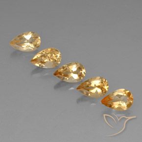 4.20ctw 天然 Medium-Light Orange-Gold  黄水晶, 梨形, VVS-VS