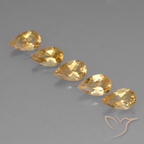 4.02ctw 天然 金色 黄水晶, 梨形, VVS-VS